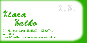 klara walko business card